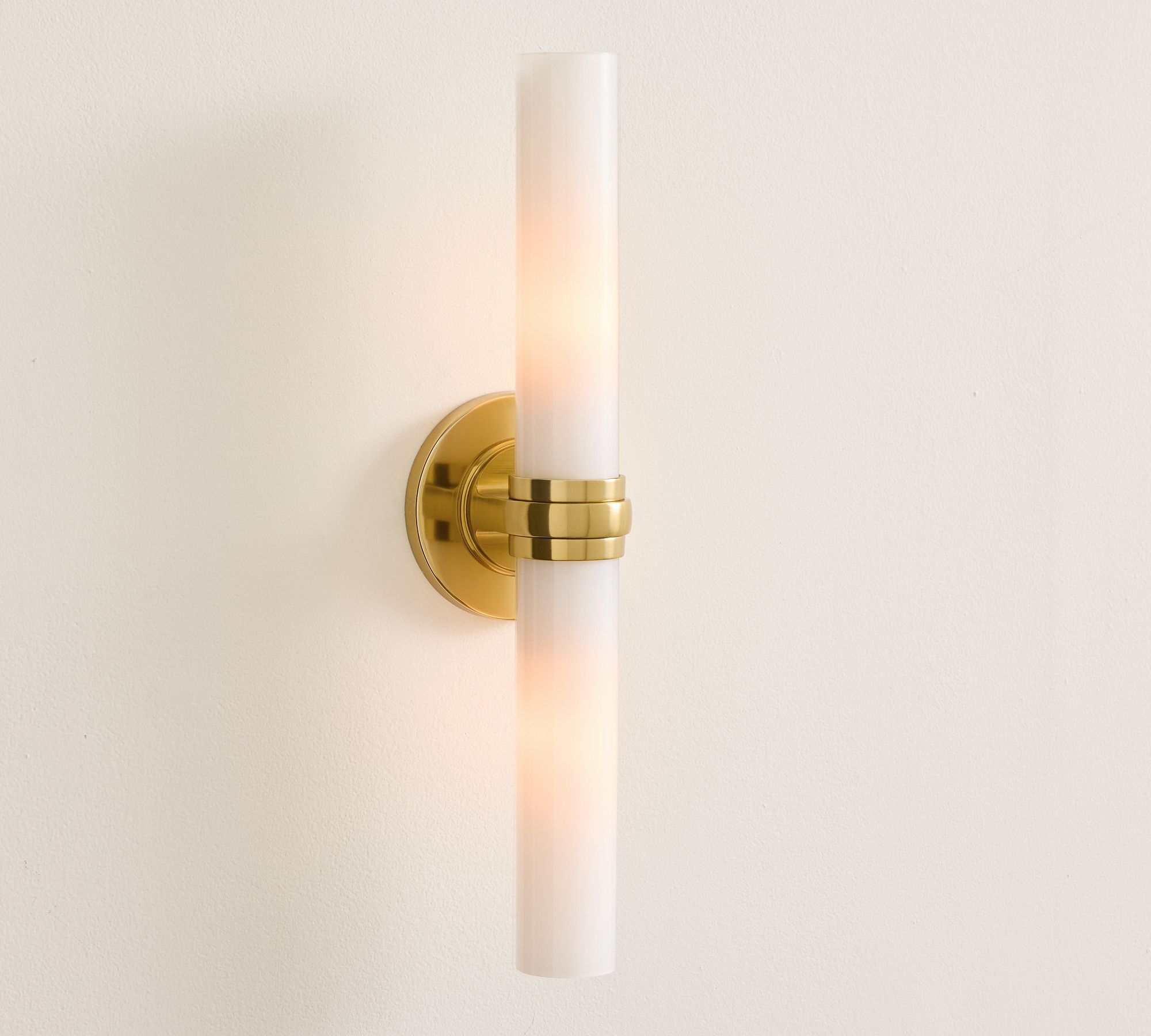 Everett Milk Glass Double Tube Sconce