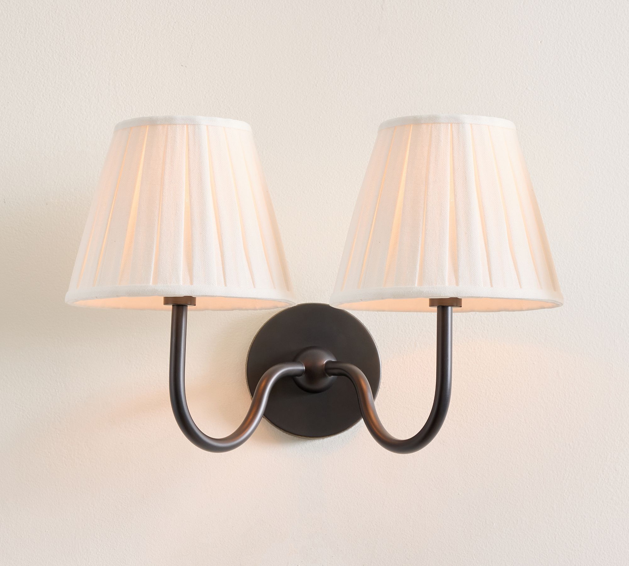 Baylor Pleated Shade Double Sconce