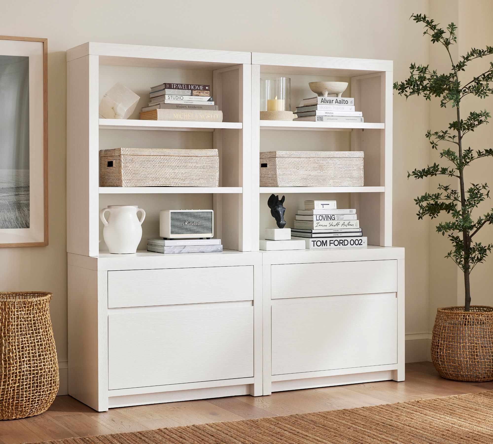 Dillon Bookcase with Storage Wall Suite (72")