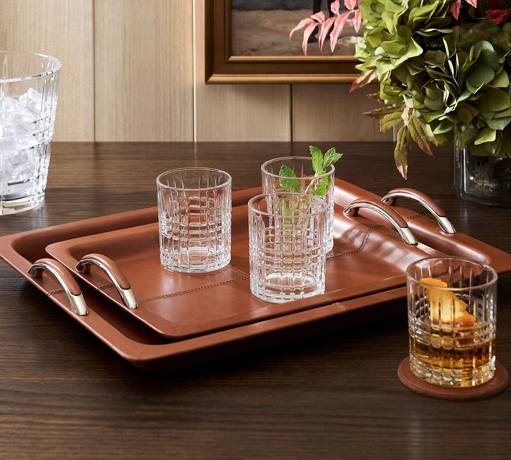 Handcrafted Leather Bar Trays