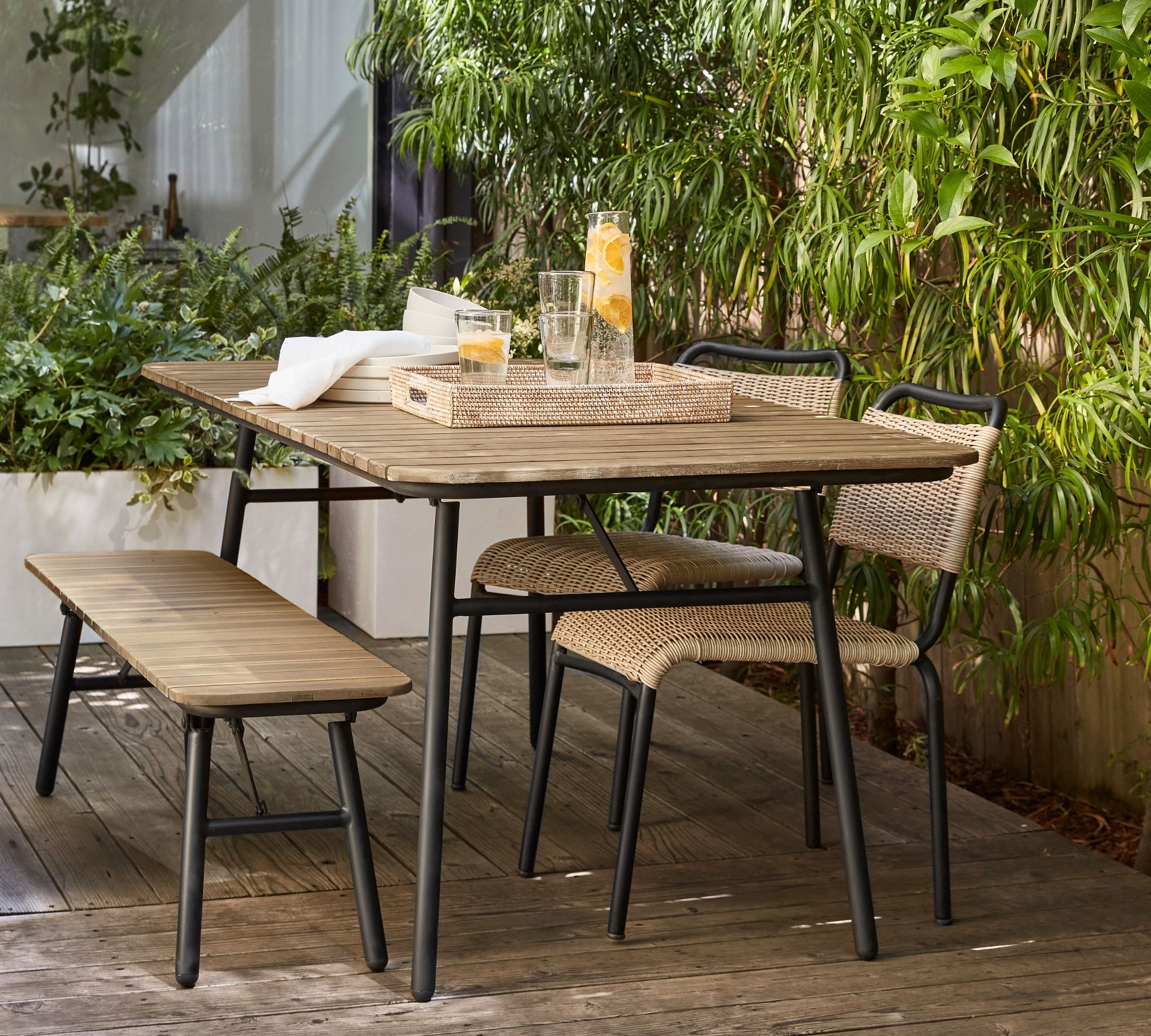Tulum Acacia Folding Outdoor Dining Table (71")