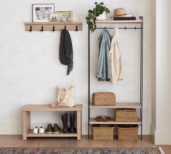 Pottery barn coat rack wall sale