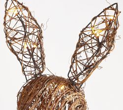 Rattan Bunny with Twinkle Lights