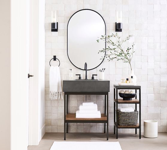 Frances 26" Concrete Top Single Sink Vanity Pottery Barn