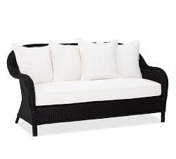 Palmetto All-Weather Wicker 74.5&quot; Sofa, Black