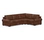 Big Sur Roll Arm Leather 3-Piece Wedge Sectional (123&quot;)