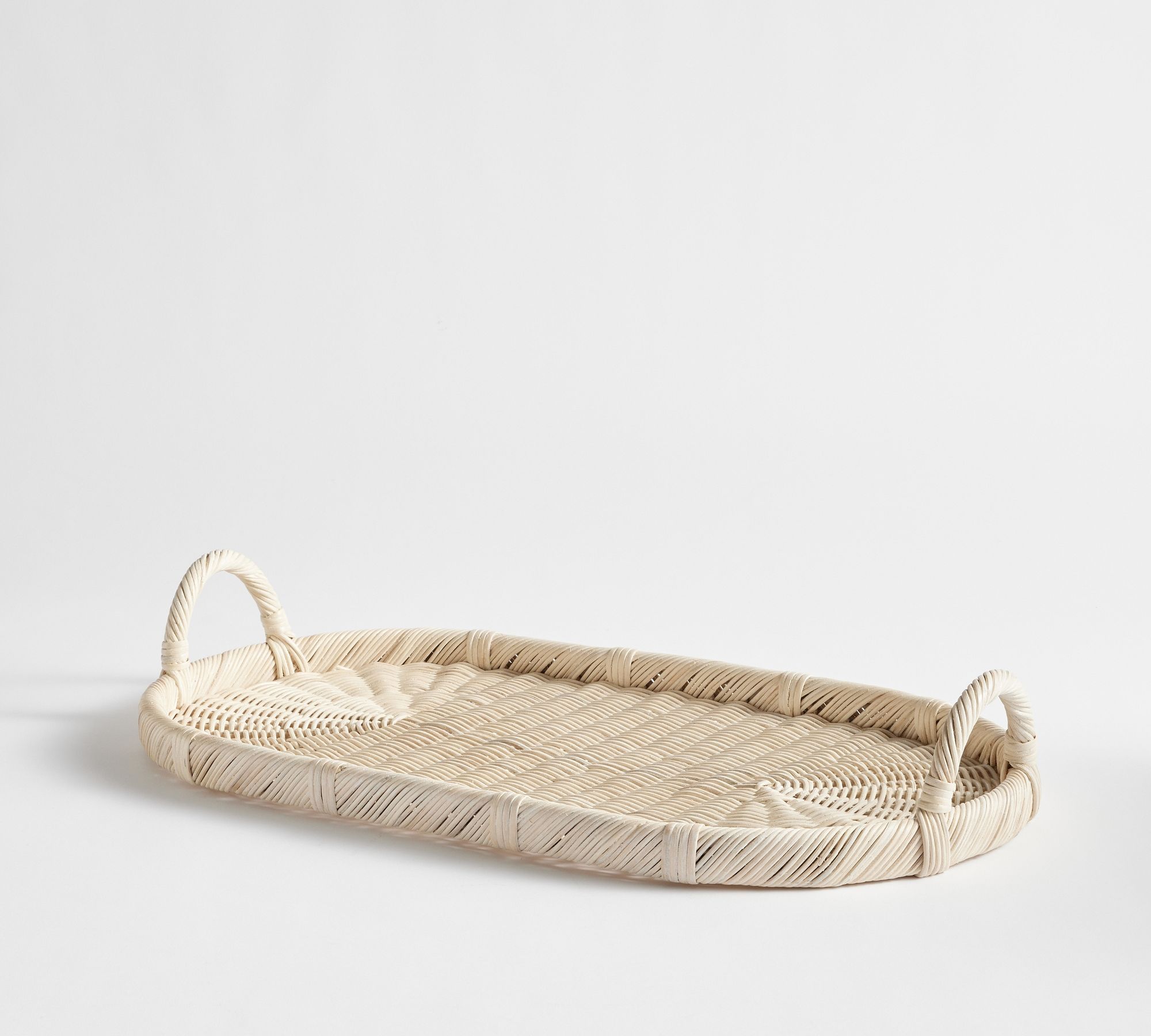 Handwoven Wicker Oval Serving Tray