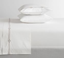 Emilia Embroidered Organic Percale Sheet Set