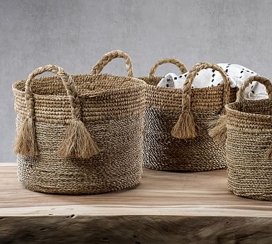 Ryleigh Handwoven Seagrass Baskets - Set of 3 | Pottery Barn