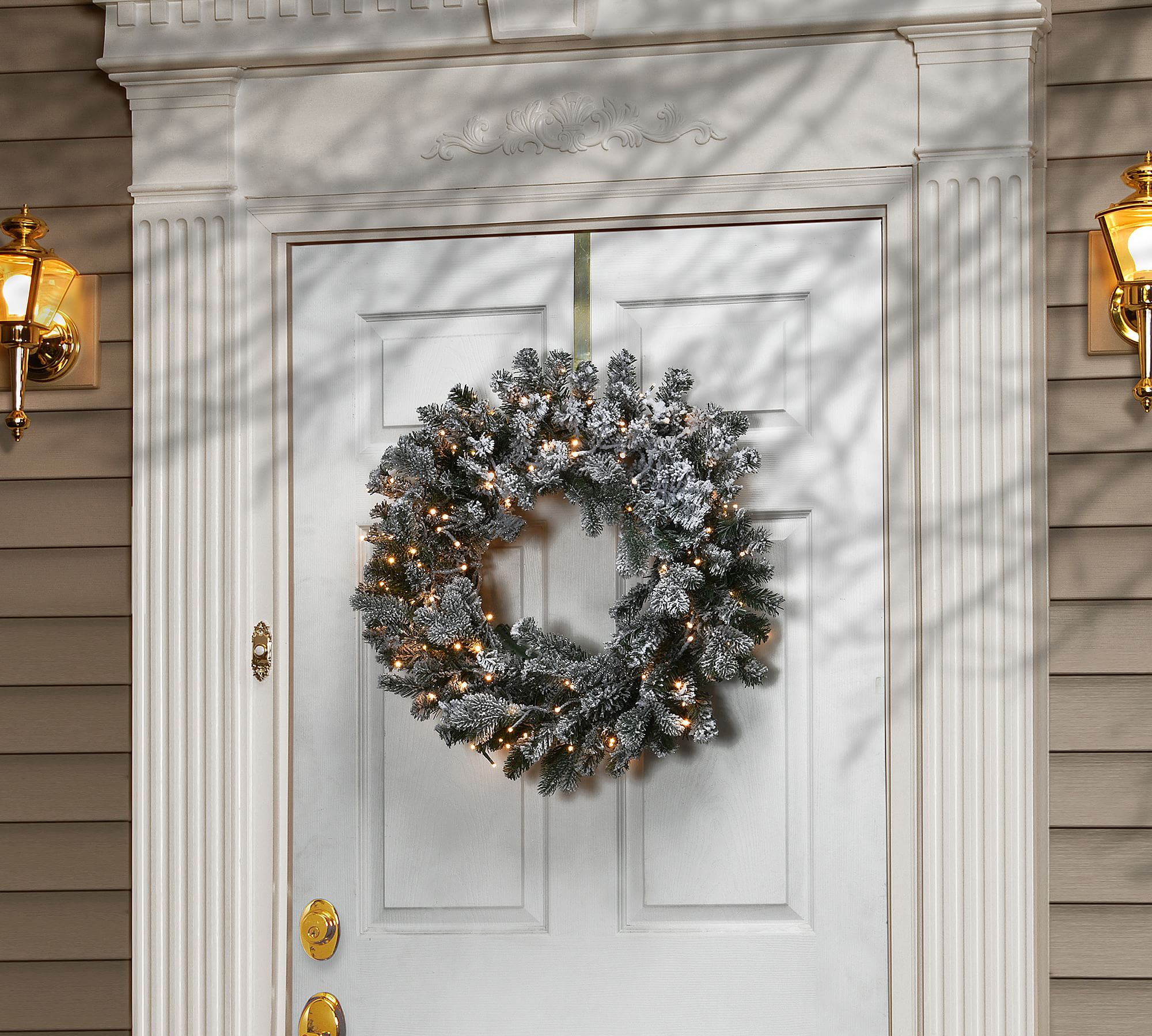 Open Box: Lit Faux Arctic Spruce Wreath & Garland