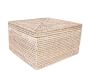 Tava Handwoven Rattan Square Storage Box With Lid