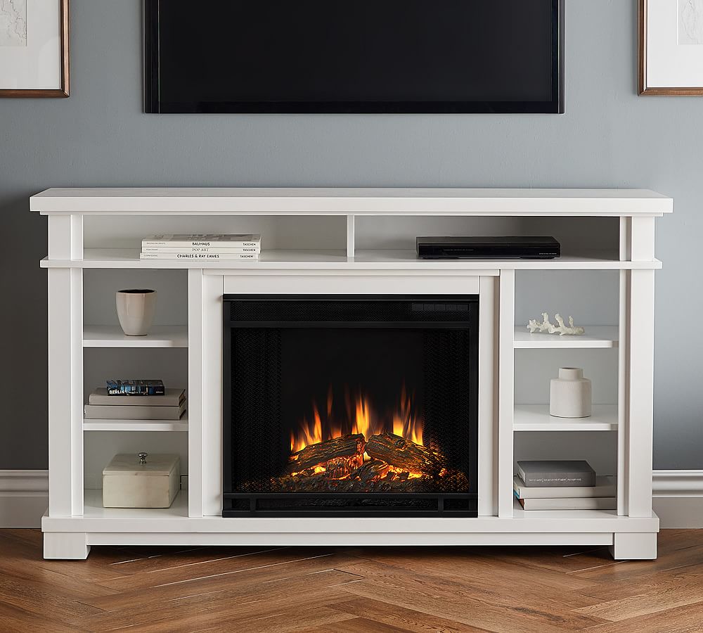 Felicia Electric Fireplace Media Cabinet | Pottery Barn
