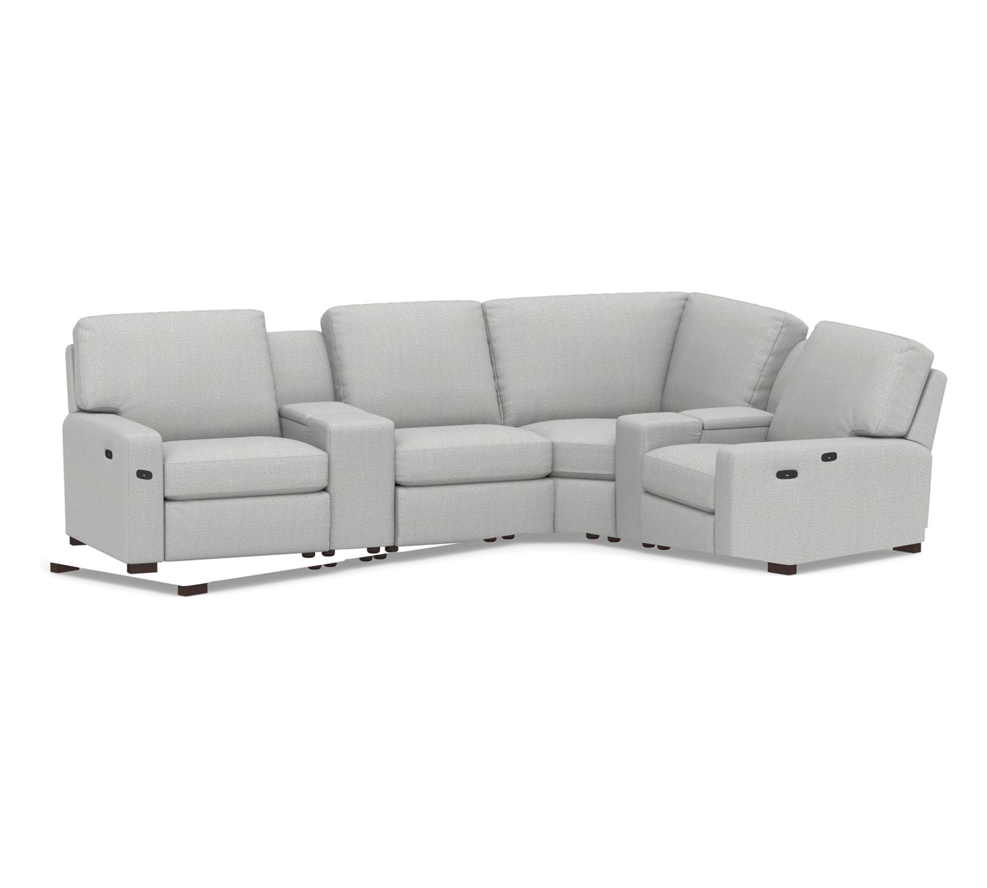 Turner Square Arm Reversible Power Reclining Sectional - Storage Available (115"–128")
