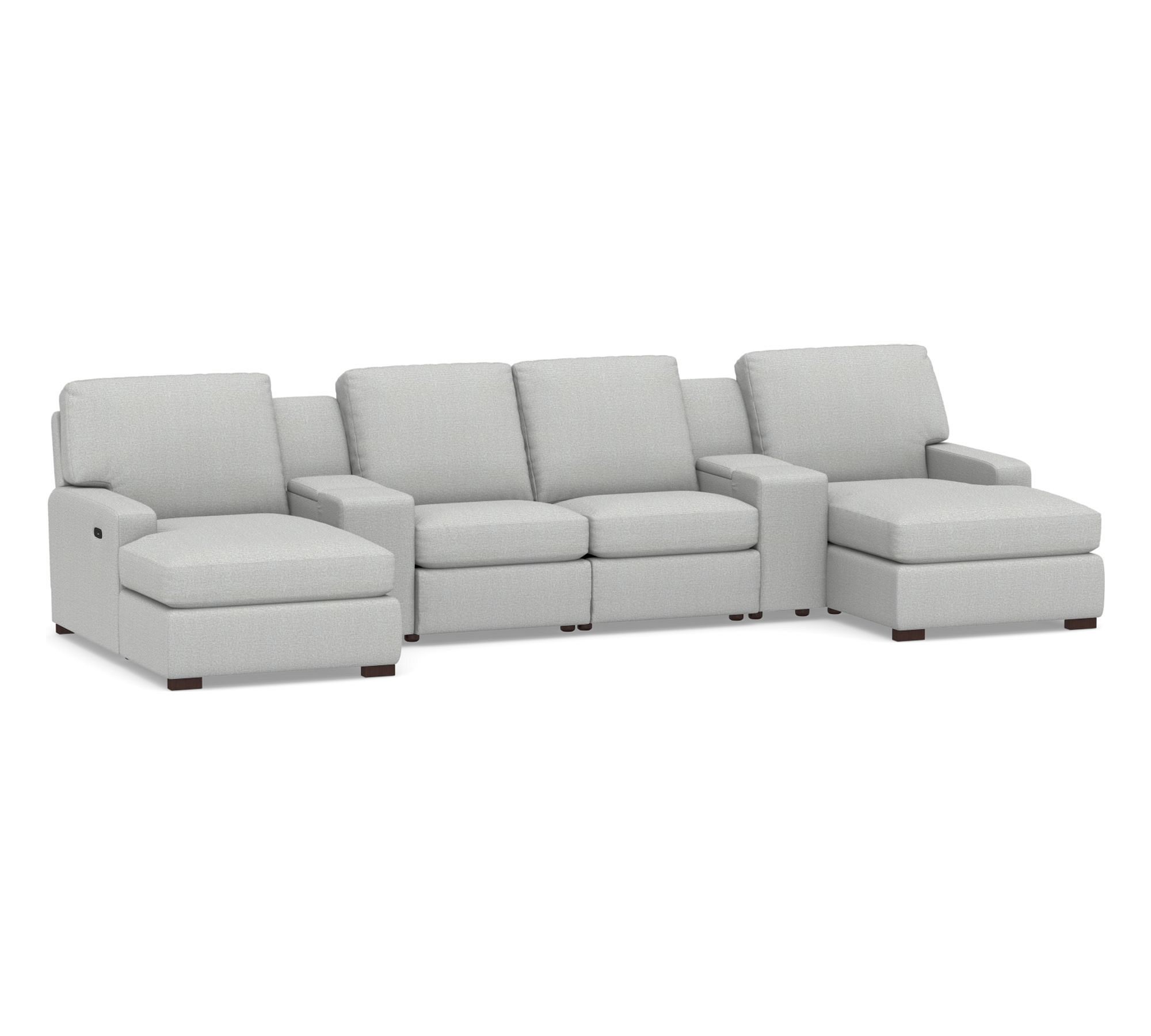 Turner Square Arm Power Reclining Double Chaise Sectional (135"–160")