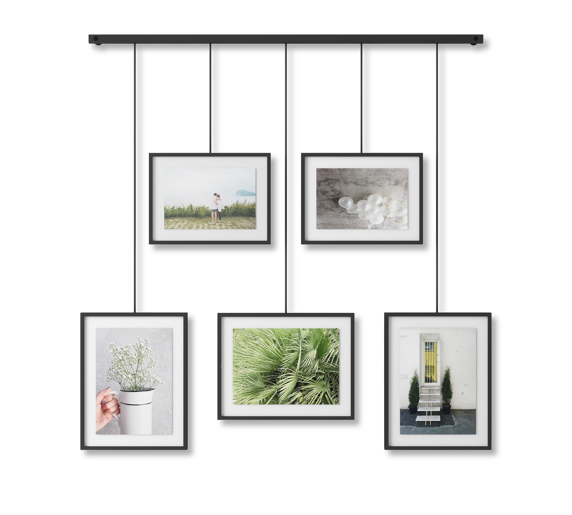 Hanging White Gallery Frames, Set of 5