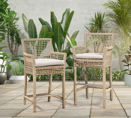 Pottery barn wicker bar stool sale