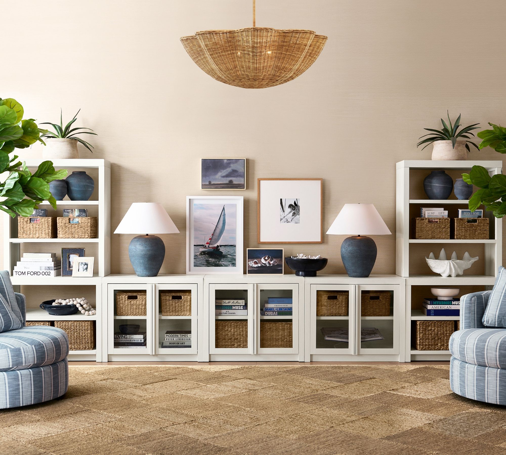 Dillon Grand Glass Media & Bookcase Suite (180")