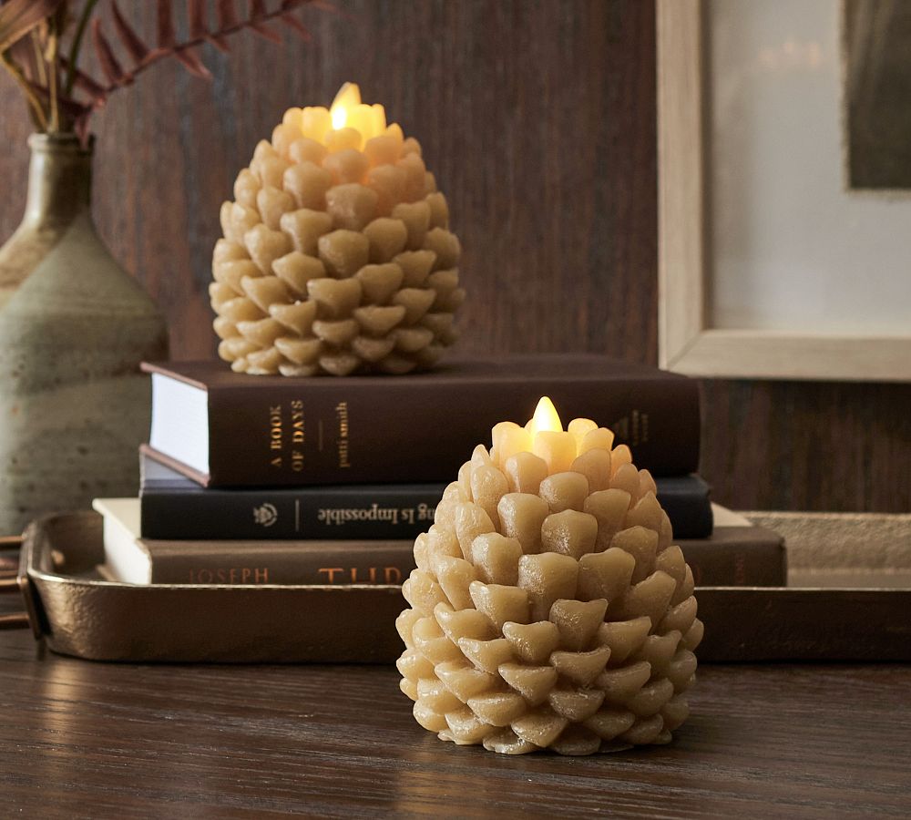 Premium Flickering Flameless Wax Pinecone Candle | Pottery Barn