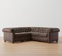 Chesterfield Roll Arm Leather 3-Piece L-Shaped Sectional (97&quot;)