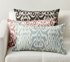 Blue ikat lumbar pillow best sale