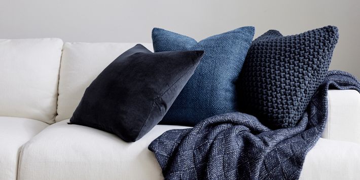 Pottery barn navy pillows sale