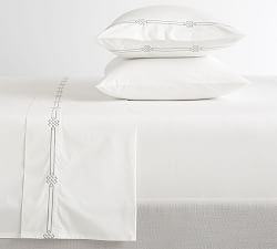 Emilia Embroidered Organic Percale Sheet Set