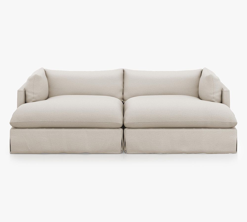Enzo Slipcovered Double Chaise Sectional