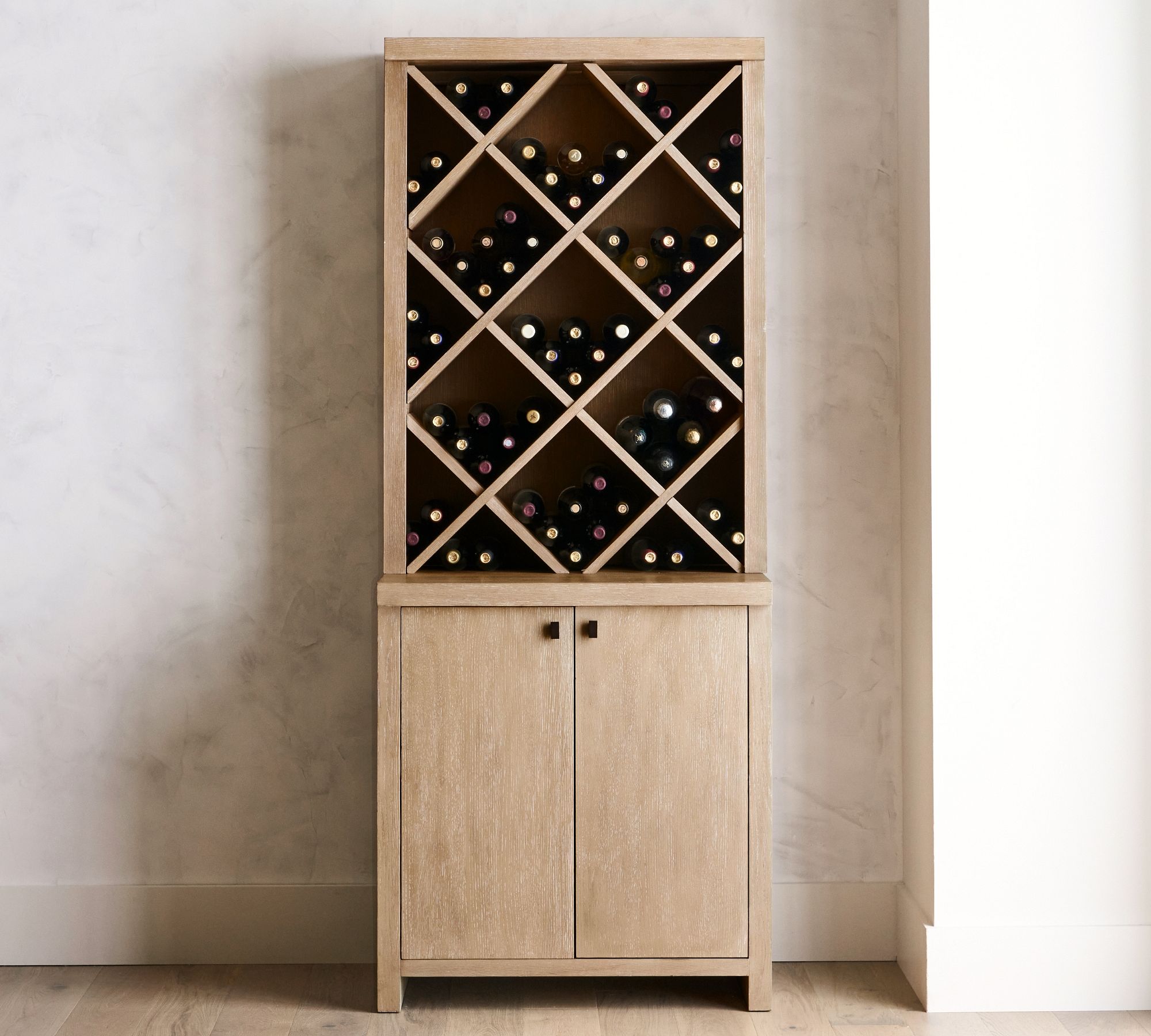 Modern Farmhouse 34" Wine Storage with Cabinet