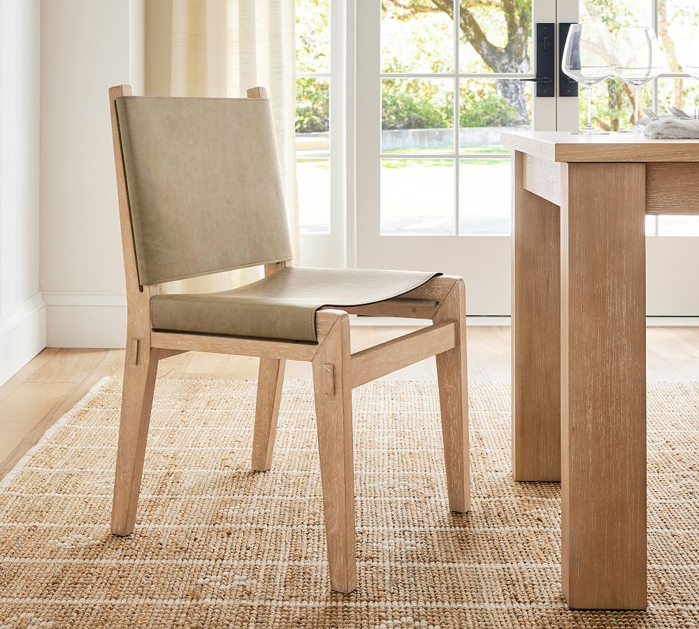 Noe Leather Sling Dining Chair Pottery Barn