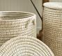 Dahlia White Rivergrass Lidded Hamper Baskets, Set of 2