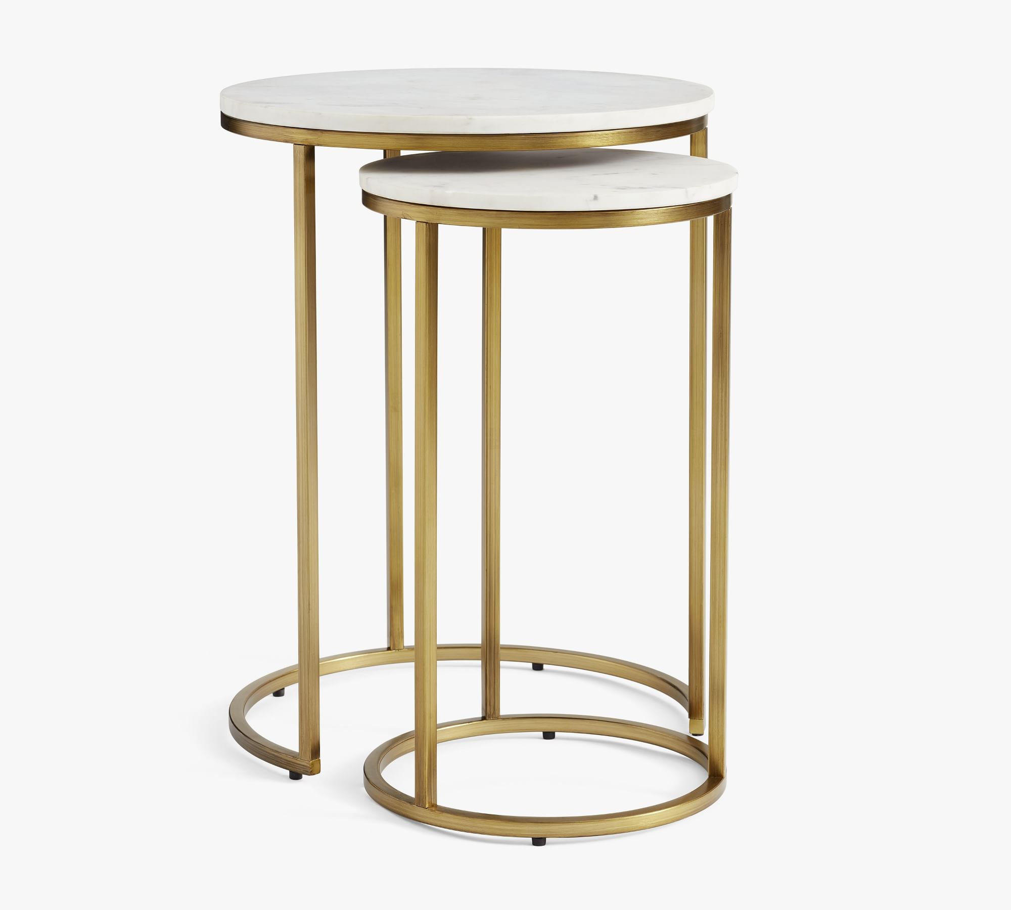 Delaney Round Marble Nesting End Table (18" )