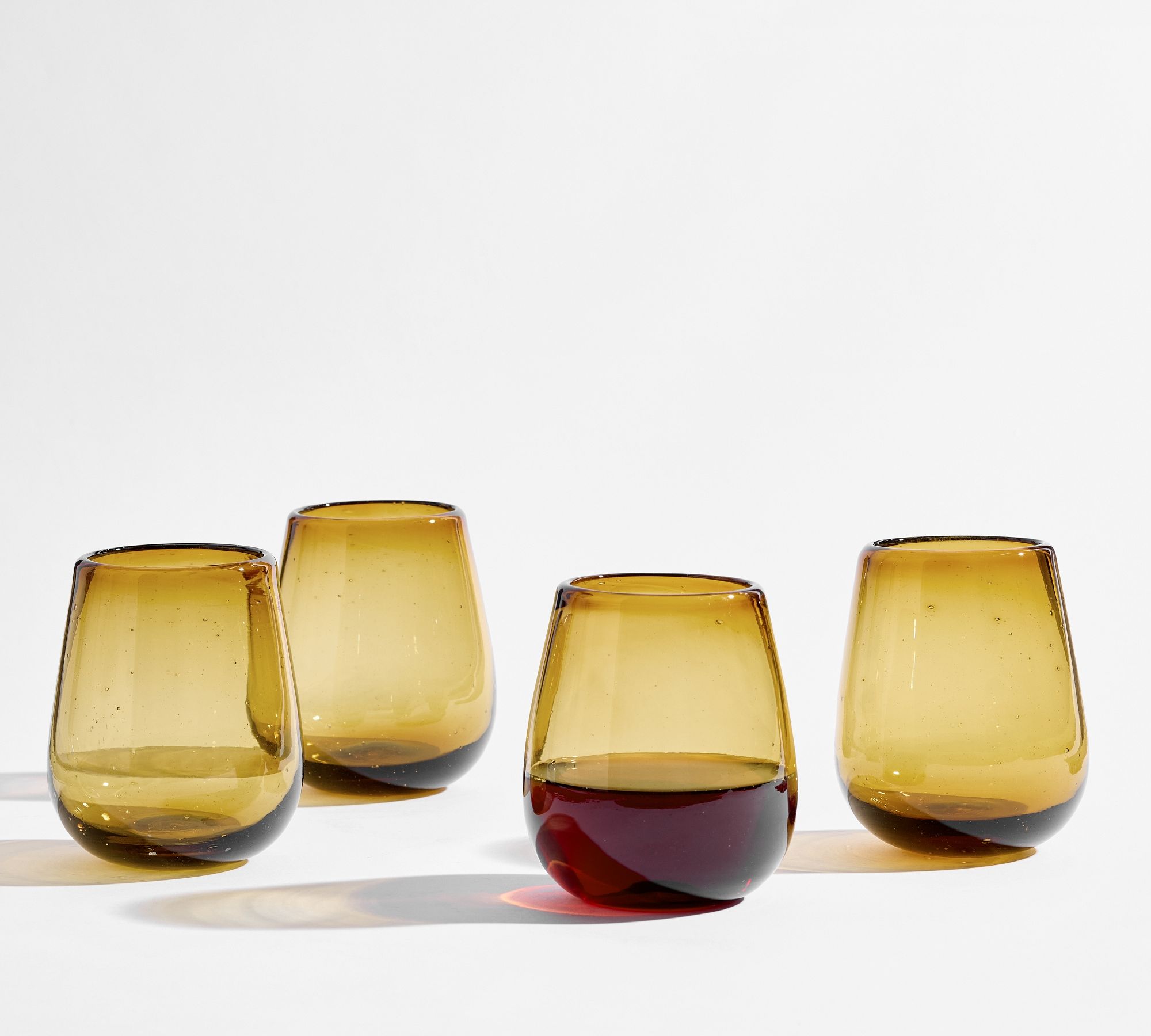 Santino Handcrafted Recycled Stemless Wine Glasses