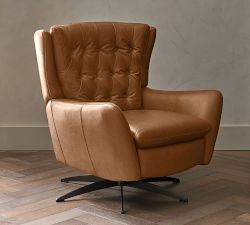 Wells Tufted Leather Swivel Recliner