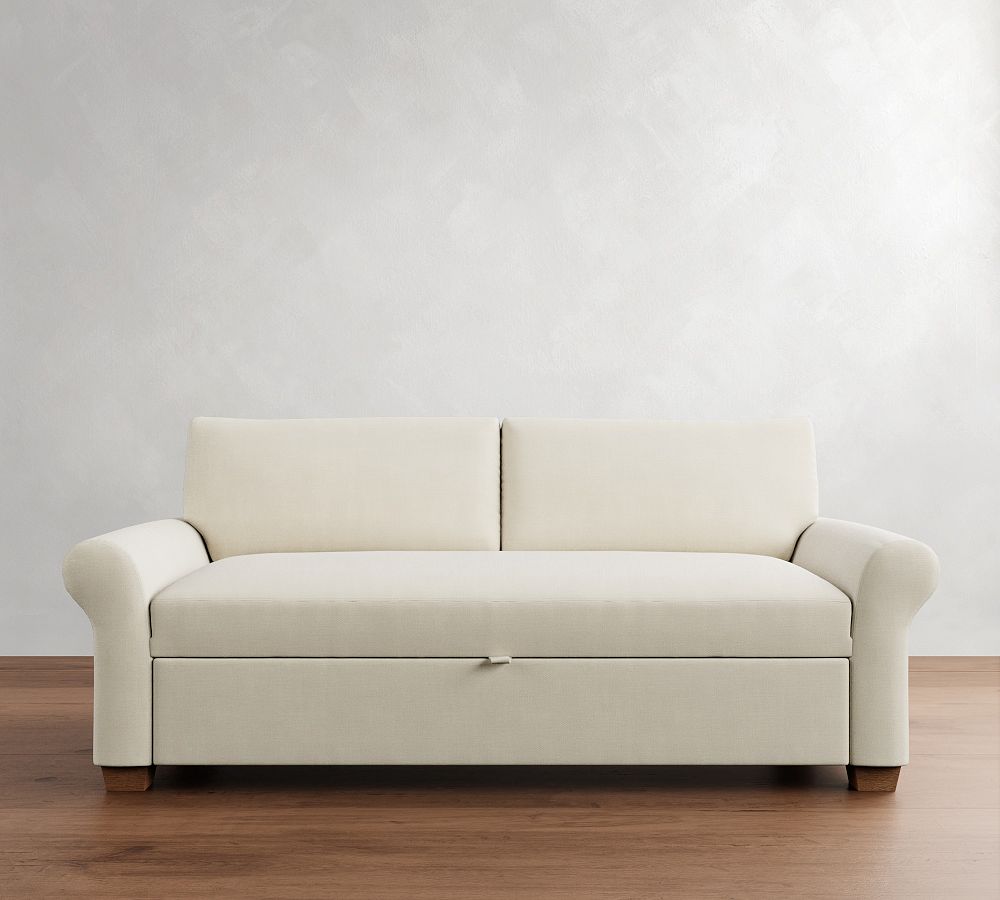 PB Comfort Modern Roll Arm Trundle Sleeper Sofa (92") Pottery Barn