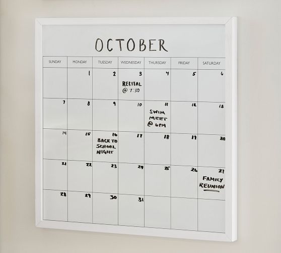 Rowen Whiteboard Calendar Pottery Barn