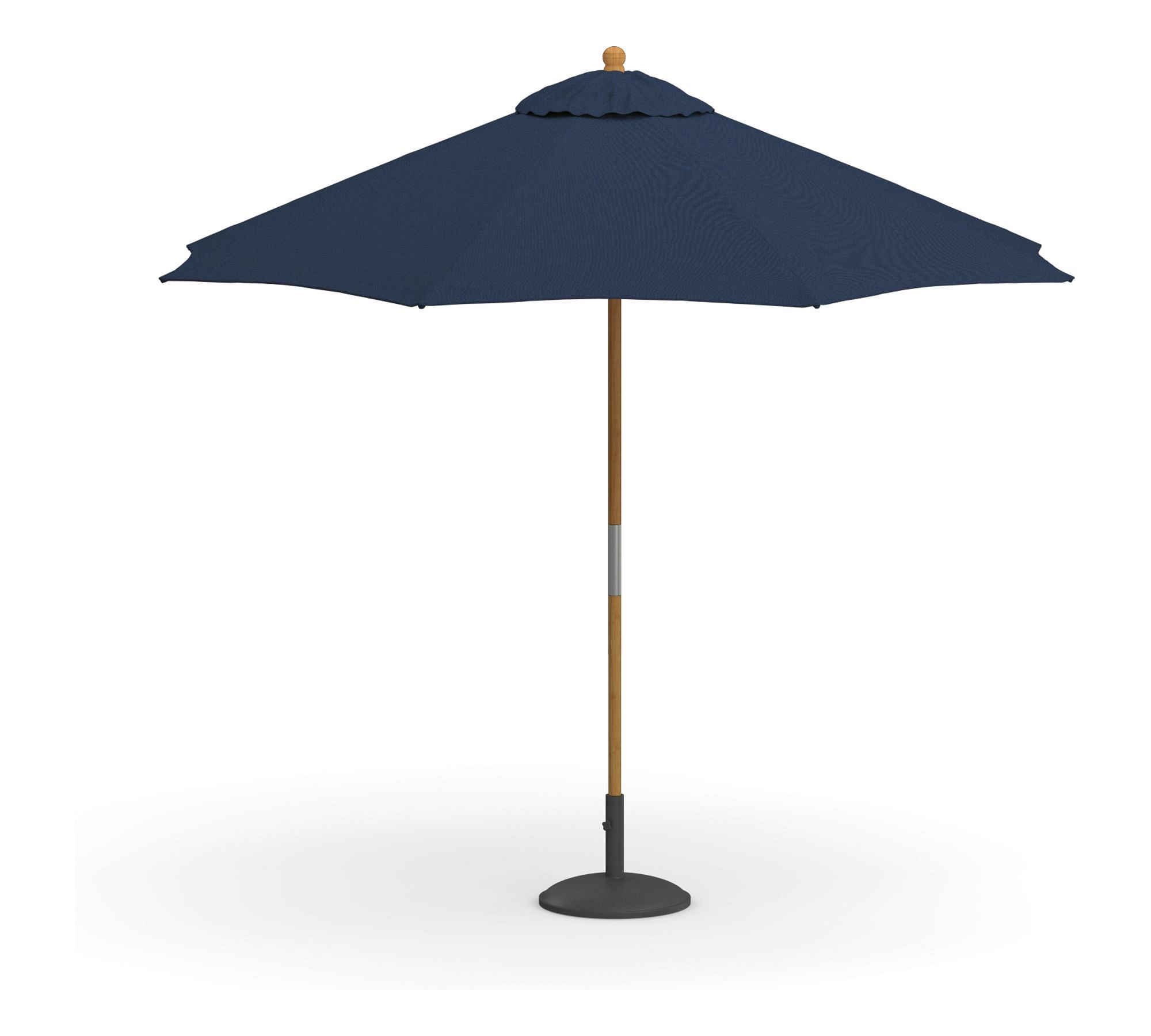9' Round Outdoor Patio Umbrella – Teak Tilt Frame​
