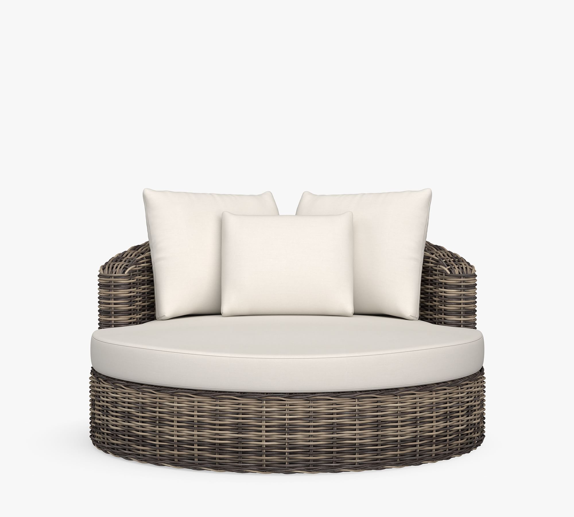 Huntington Wicker Round Swivel Outdoor Daybed (56")