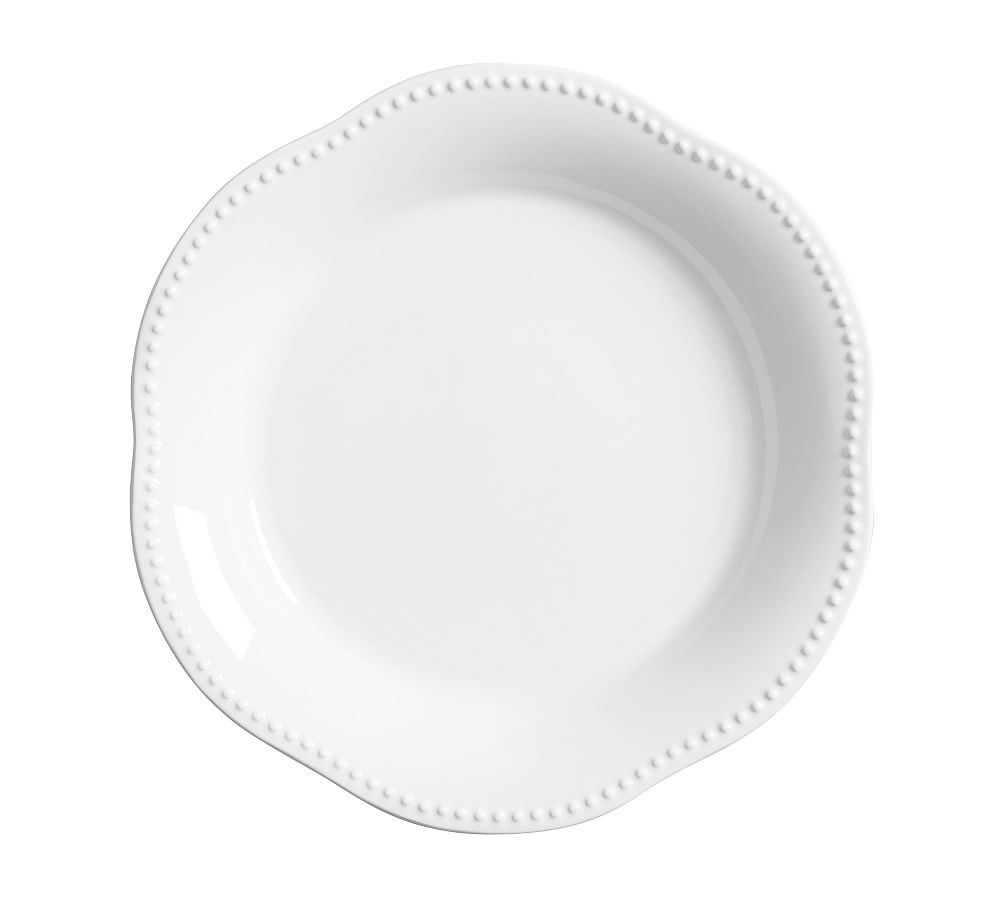 Emma Beaded Stoneware Serving Platter (True White)