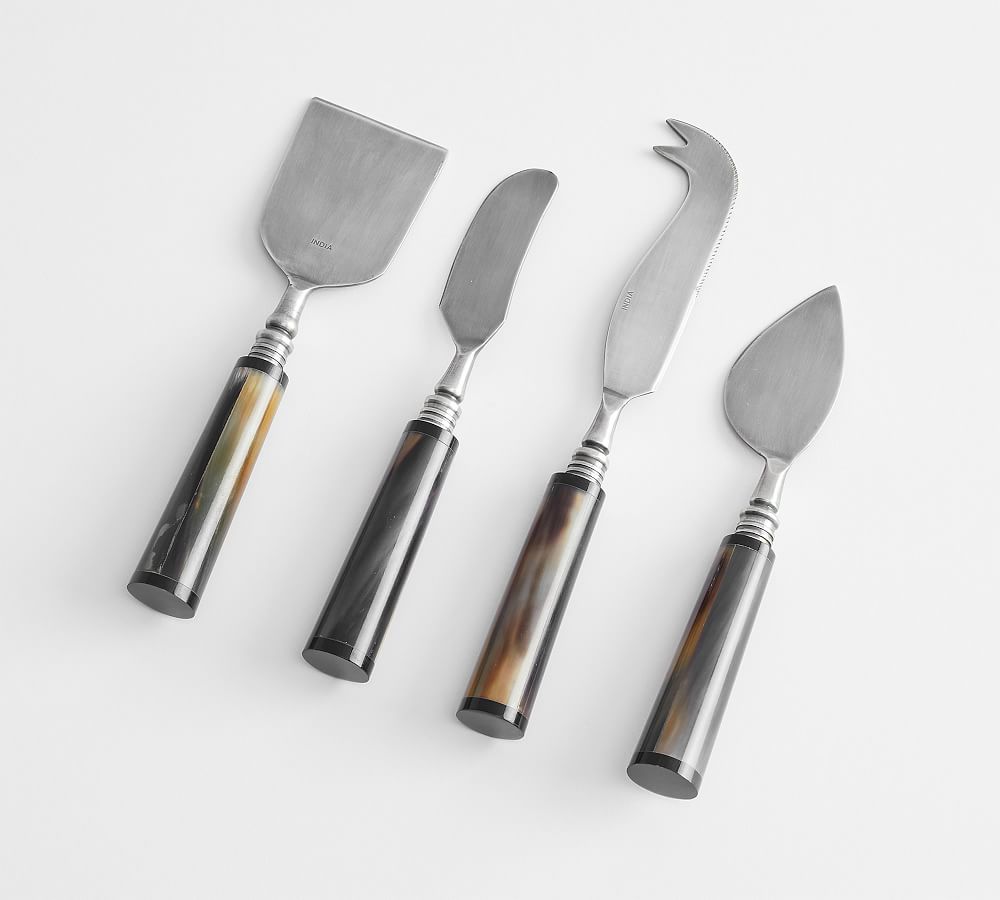 Handcrafted Horn Cheese Knives - Set of 4