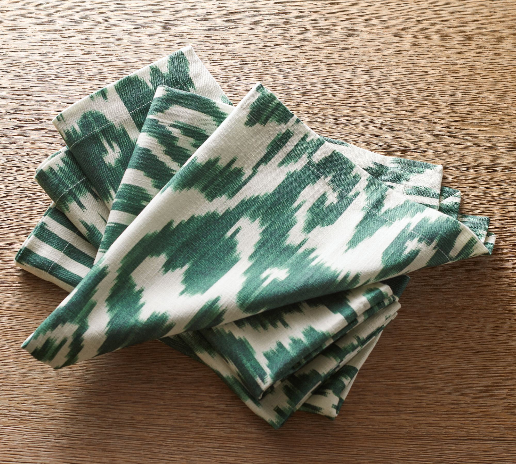 Ava Ikat Print Organic Cotton Napkins - Set of 4