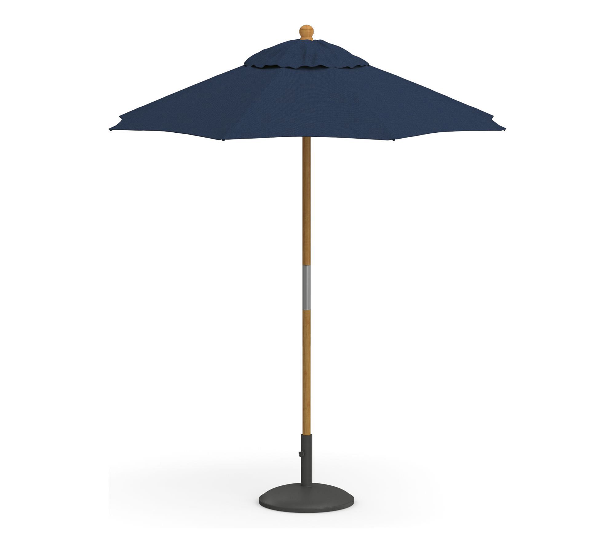 6' Round Outdoor Patio Umbrella – Teak Tilt Frame​