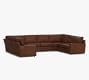 Pearce Square Arm Leather U-Shaped Sectional (161&quot;)