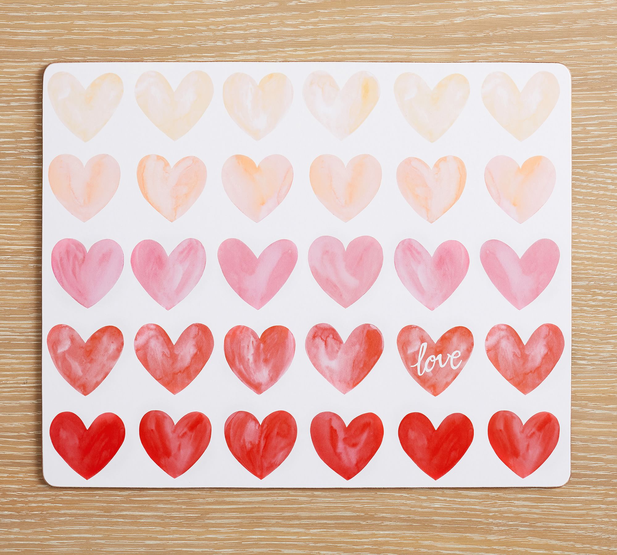 Watercolor Hearts Cork Placemats - Set of 4