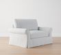 PB Comfort Roll Arm Slipcovered Twin Sleeper Sofa with Memory Foam Mattress (64&quot;)