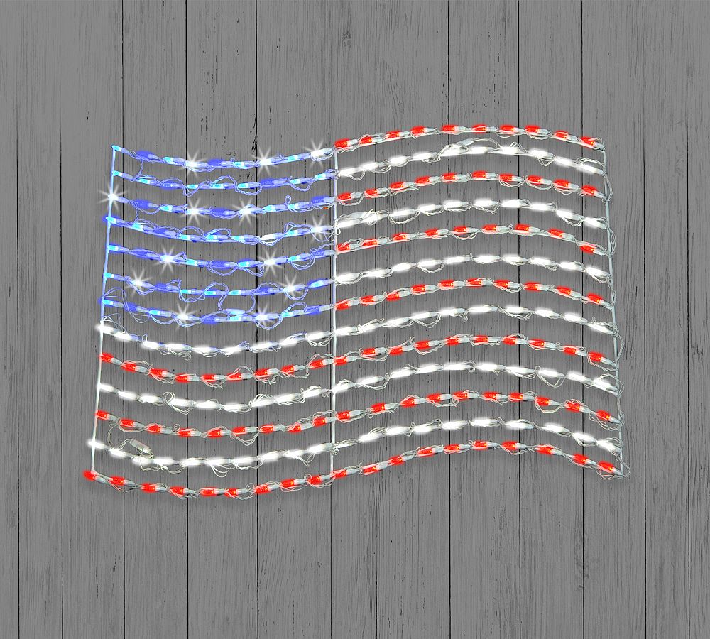 Lit Led Patriotic Flag Pottery Barn 4558