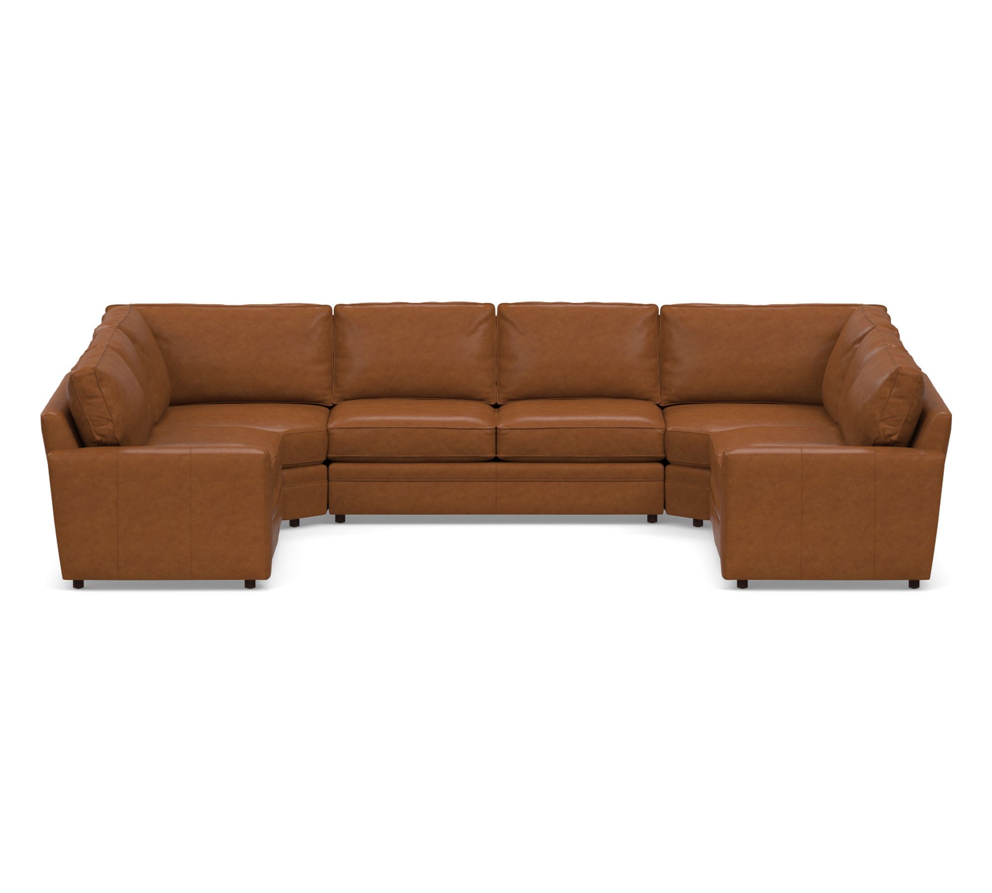 Pearce Square Arm Leather U-Shaped Sectional (161")