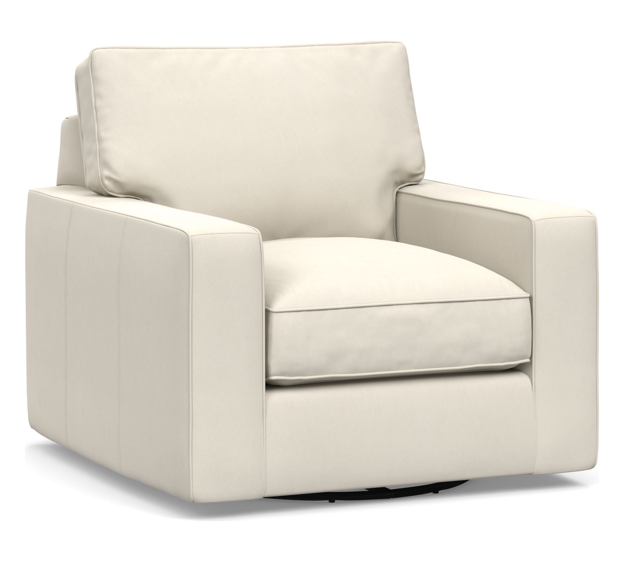PB Comfort Square Arm Leather Swivel Chair