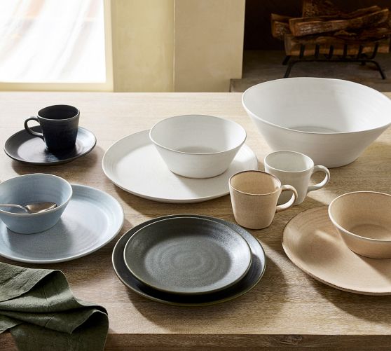Larkin Reactive Glaze Stoneware 16-Piece Dinnerware Set