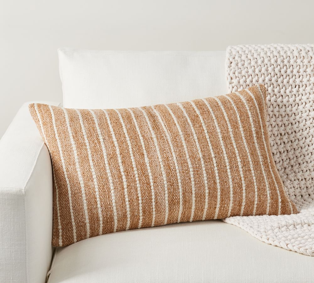 Clove Striped Lumbar Pillow Cover