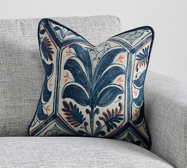 Navy throw pillows pottery barn sale